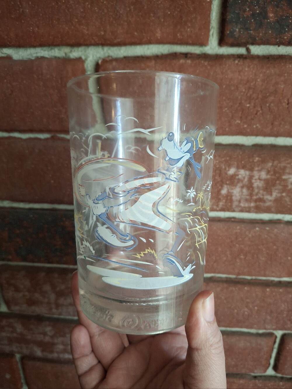 Disney Goofy Clear Drinking Glass - Clear with Multi-Color Accent